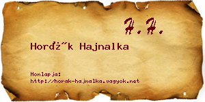 Horák Hajnalka névjegykártya